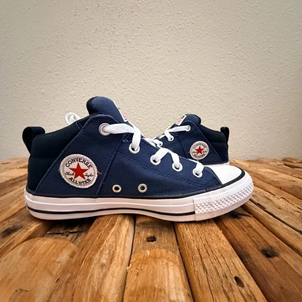 Converse Chuck Taylor All Star Madison Navy Blue Mid Top Sneakers A04785F Kids 5
